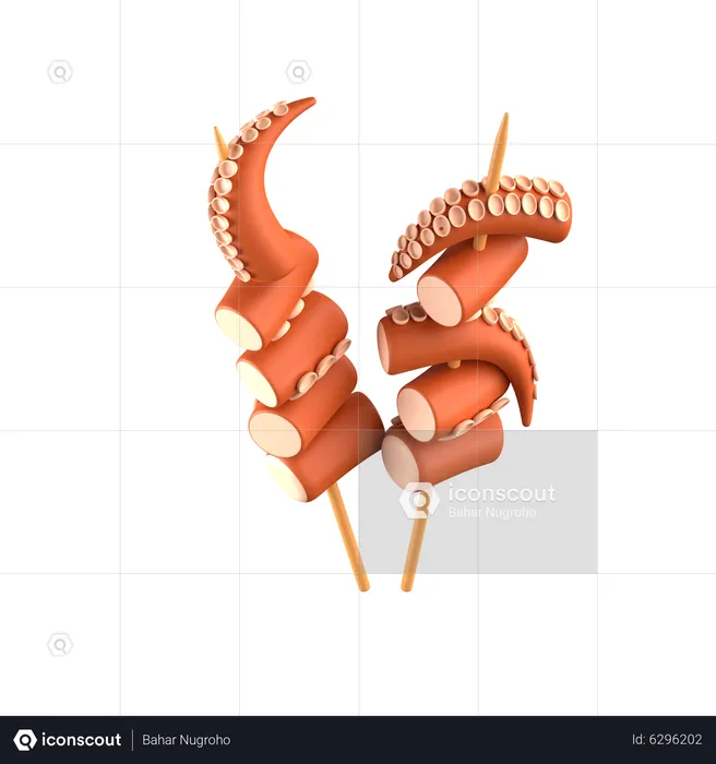 Octopus Skewer  3D Icon