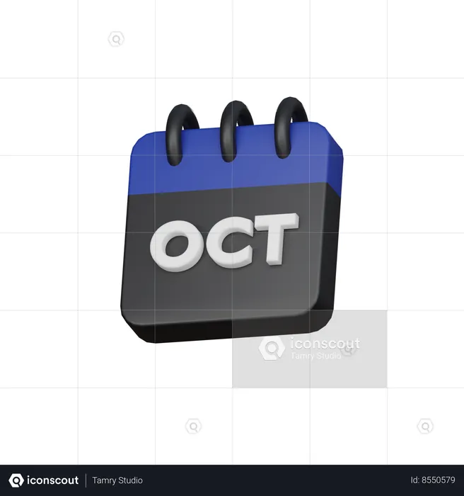 Octubre  3D Icon