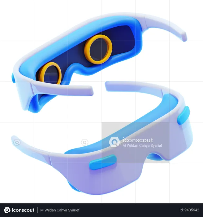Óculos de realidade virtual  3D Icon