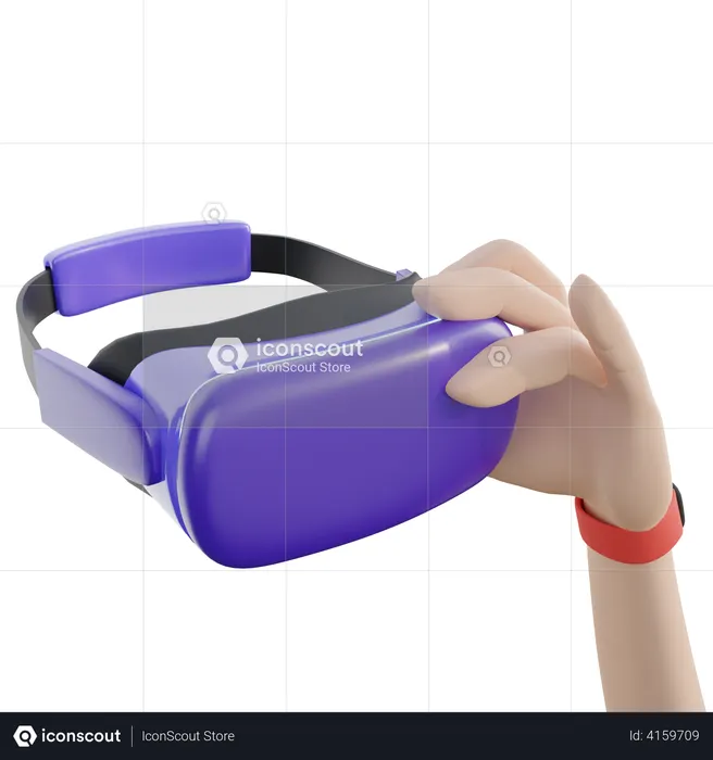 Óculos vr com a mão  3D Icon