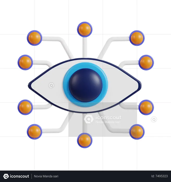 Oeil biométrique  3D Icon