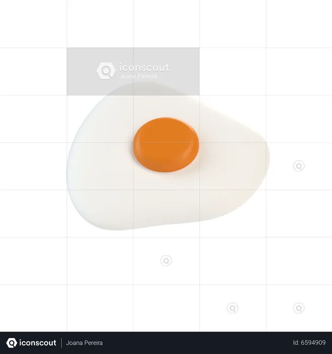 Oeuf frit  3D Icon