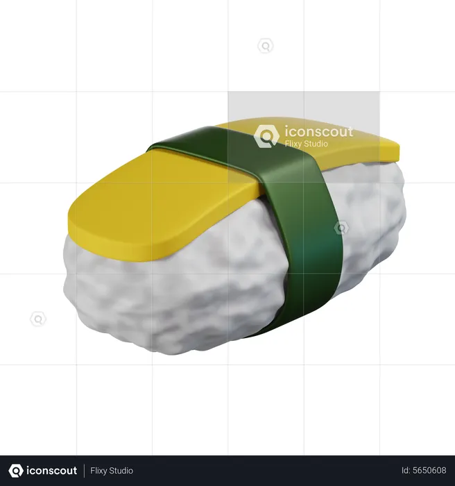 Sushi nigiri aux œufs  3D Icon