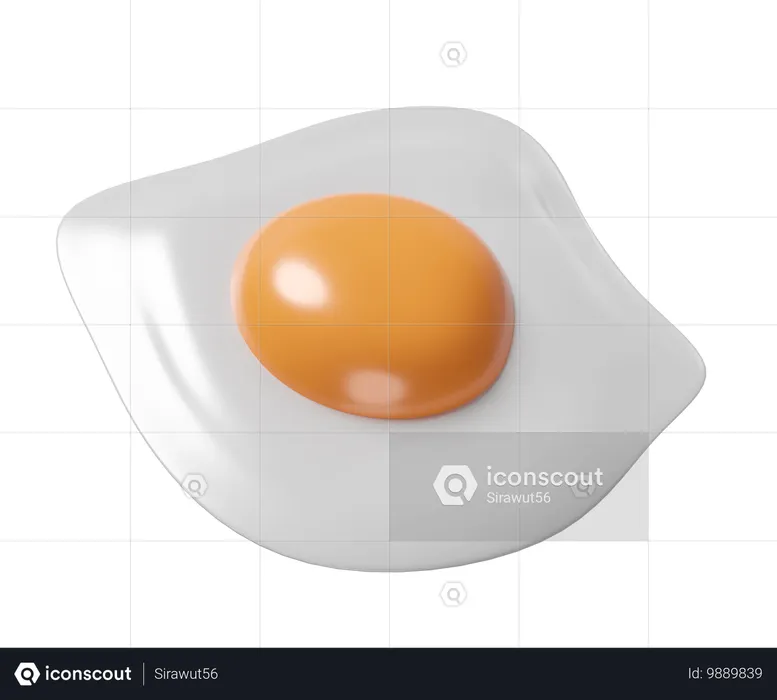 Œufs au plat  3D Icon