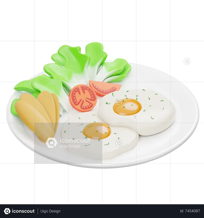 Œufs au plat  3D Icon