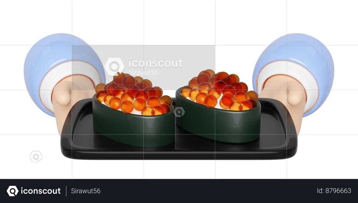 Nigiri aux œufs de saumon  3D Icon