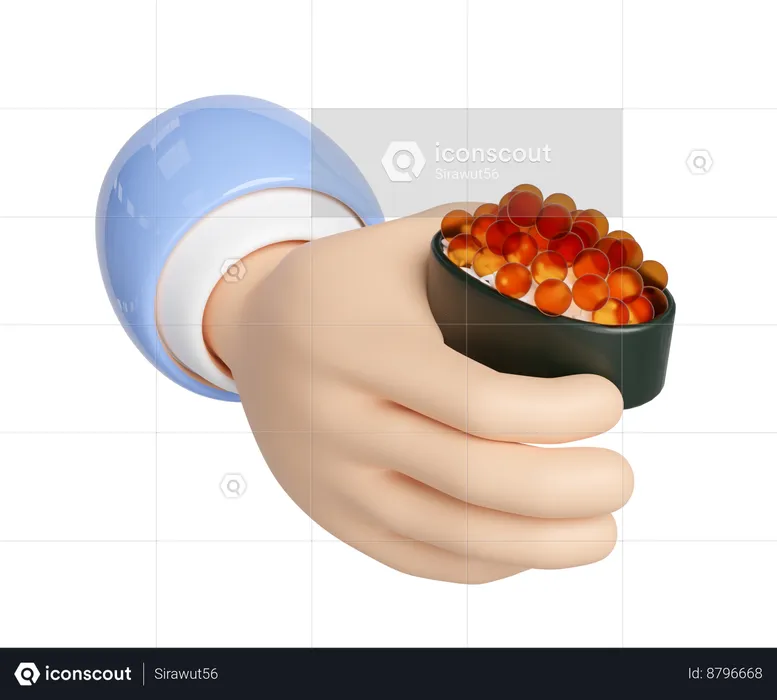 Nigiri aux œufs de saumon  3D Icon