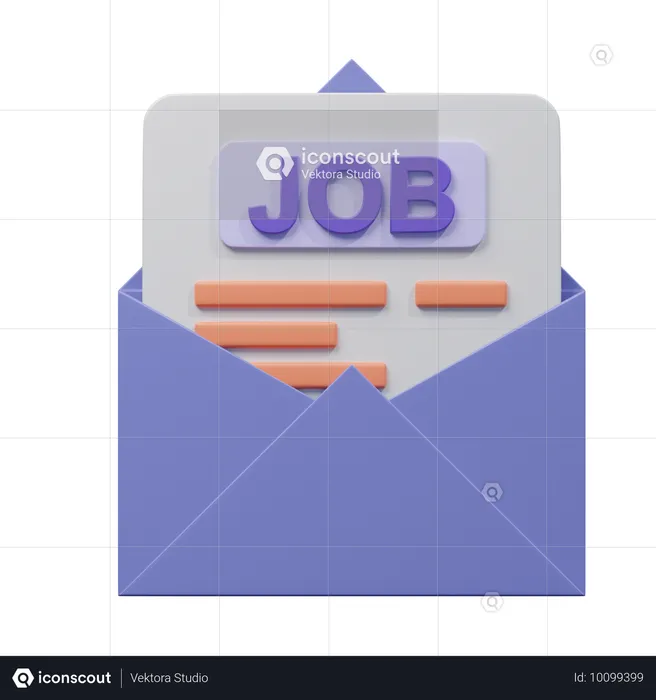 Oferta de emprego por email  3D Icon