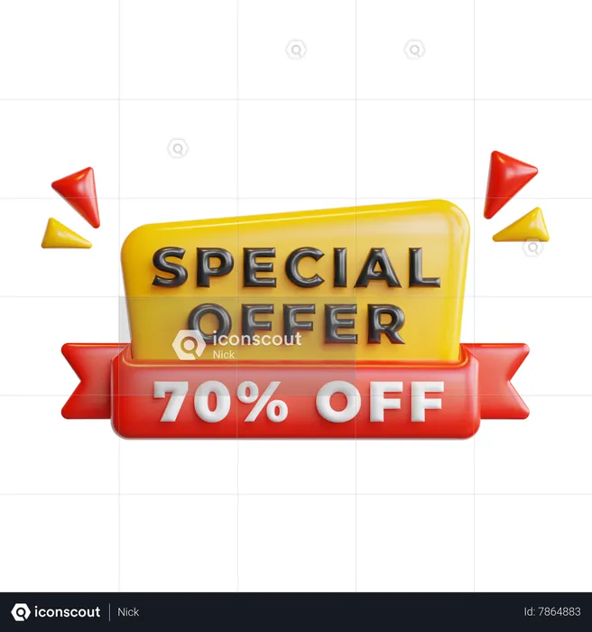 Oferta especial 70 por cento  3D Icon