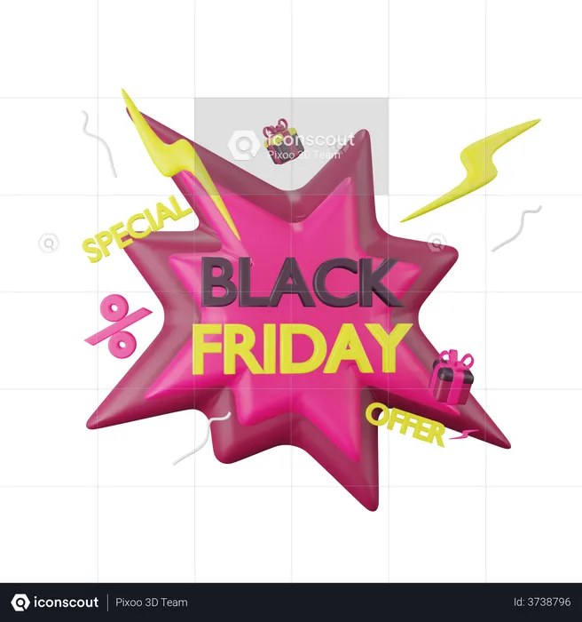 Oferta especial de sexta-feira negra  3D Illustration