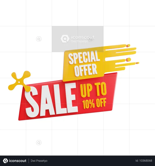 Oferta especial venta hasta 10% de descuento  3D Icon