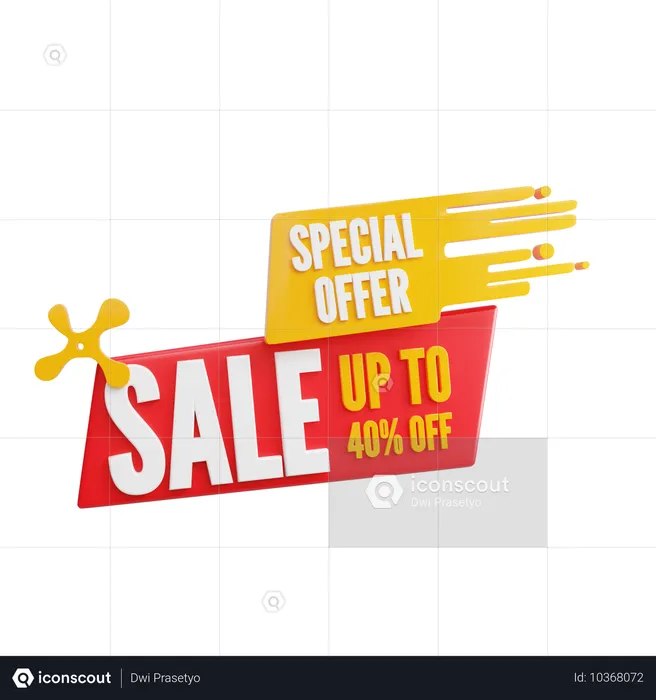 Oferta especial de venda com até 40% de desconto  3D Icon