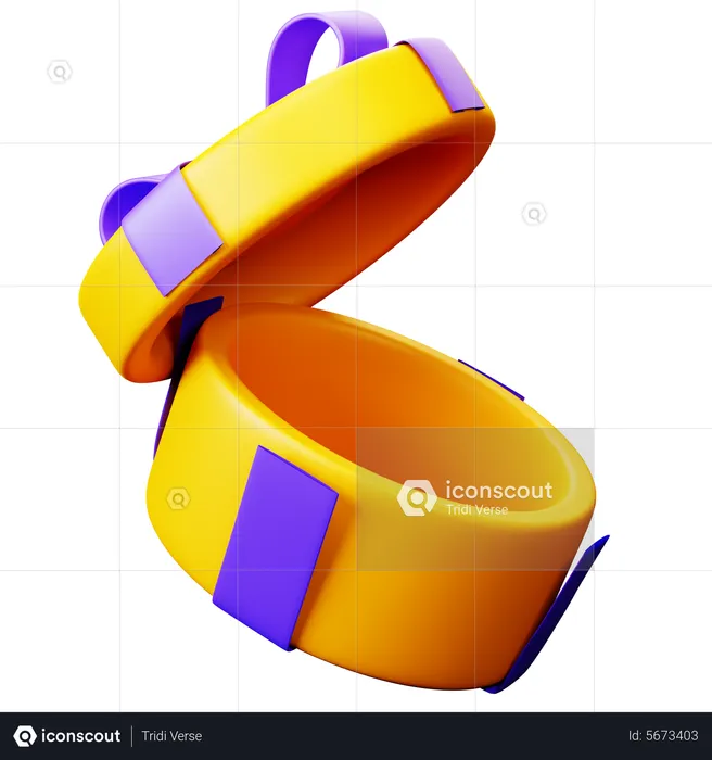Offene Geschenkbox oval  3D Icon