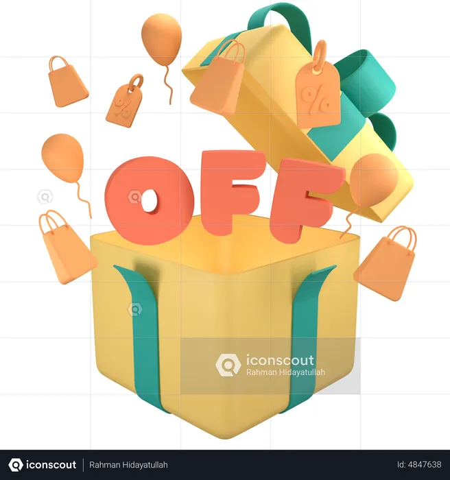 Offer Gift Box  3D Icon