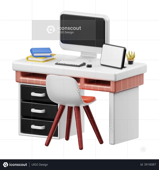 Office Desk  3D Illustration