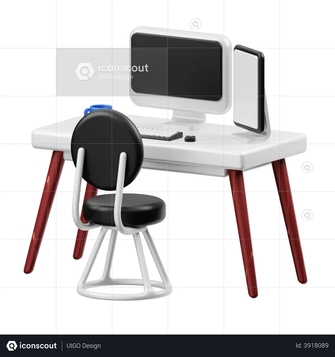 Office Desk  3D Illustration