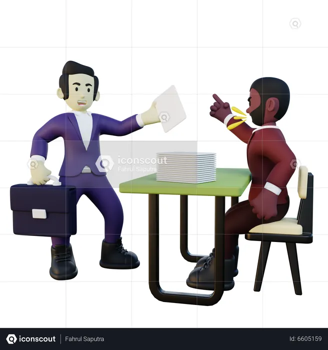 Office Employee Want to Resign  3D Illustration
