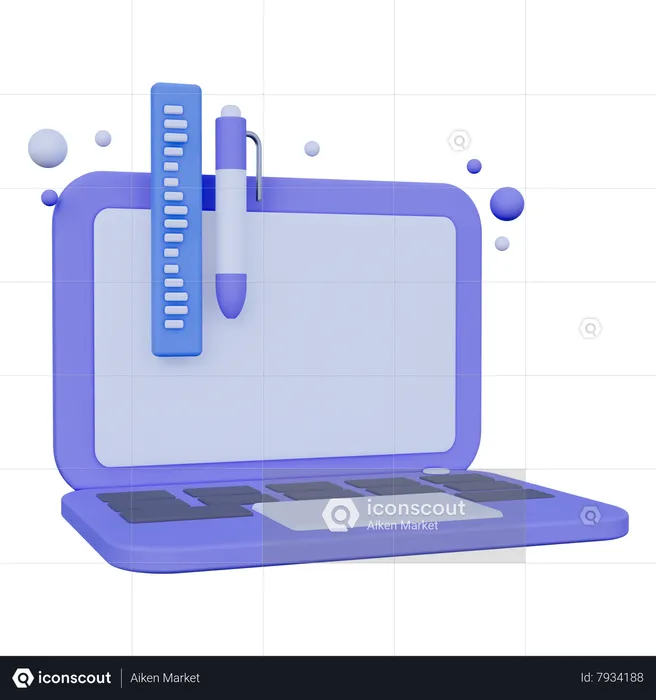 Office Laptop  3D Icon