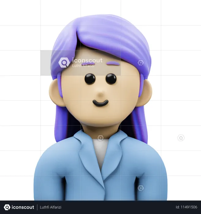 Office Woman Avatar  3D Icon