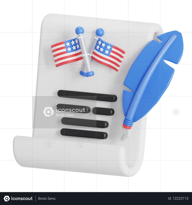 Official America Document  3D Icon