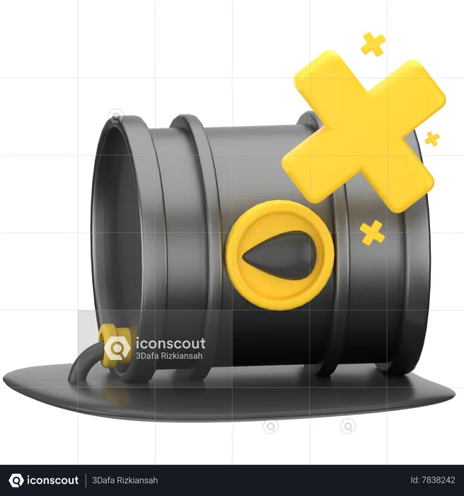 Oil Barrel Leaking  3D Icon