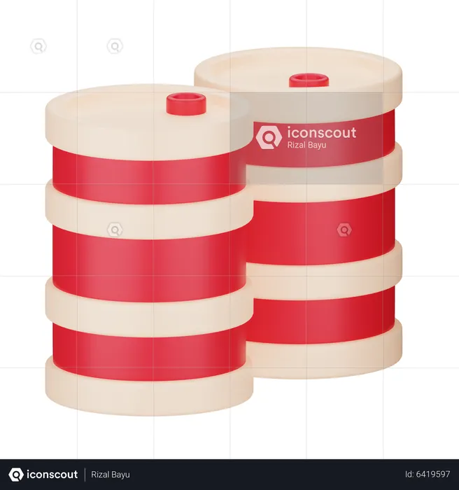 Oil Barrels  3D Icon