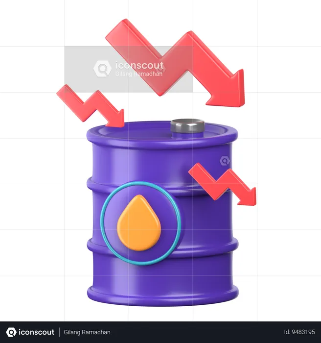 Oil Downturn  3D Icon