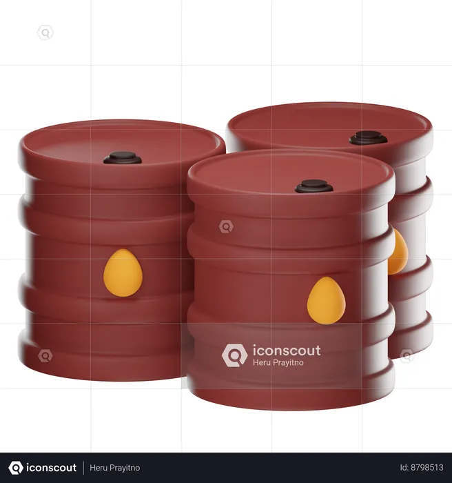 Oil Drum  3D Icon