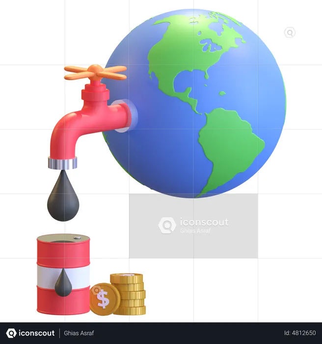 Oil Extraction  3D Illustration