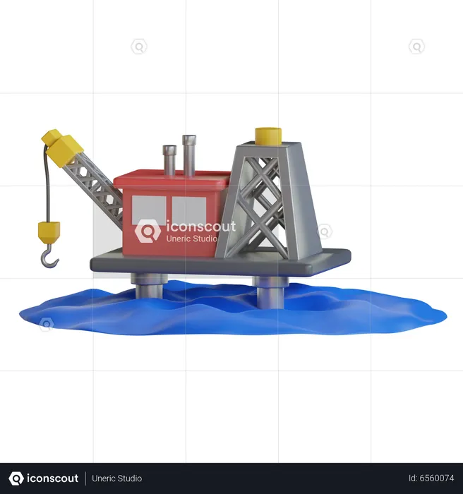 Oil Platform  3D Icon