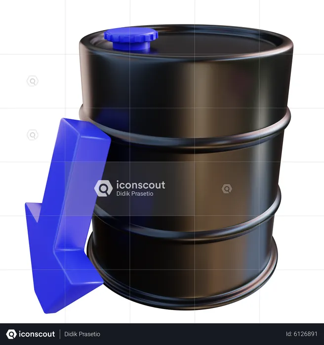 Oil Price Down  3D Icon