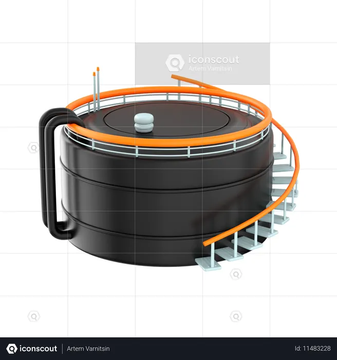 Oil Tank  3D Icon