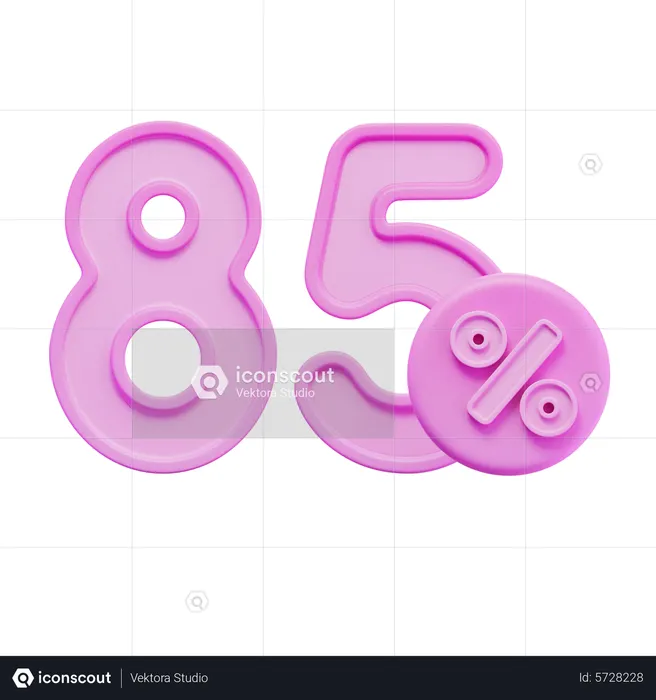 Oitenta e cinco por cento  3D Icon