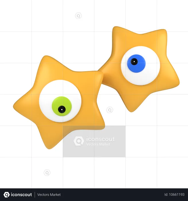 Ojos de estrella  3D Icon