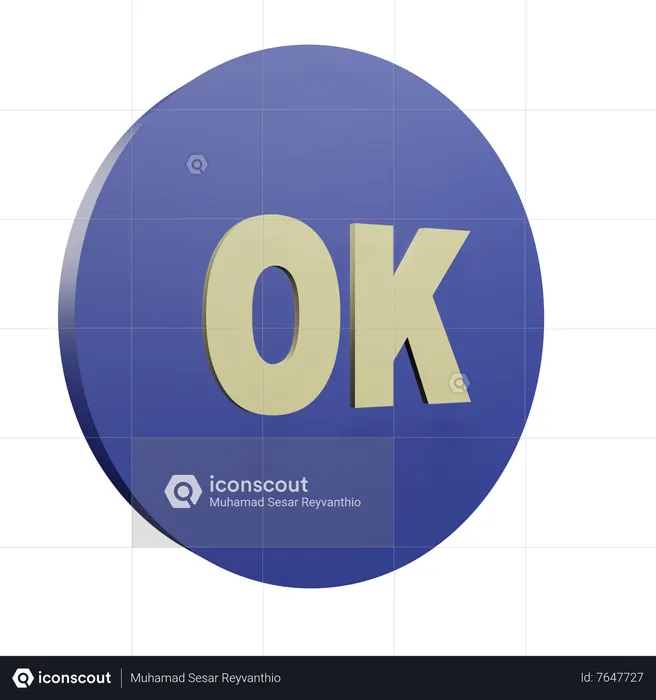 Ok  3D Icon