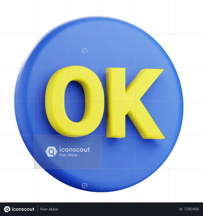 Ok  3D Icon