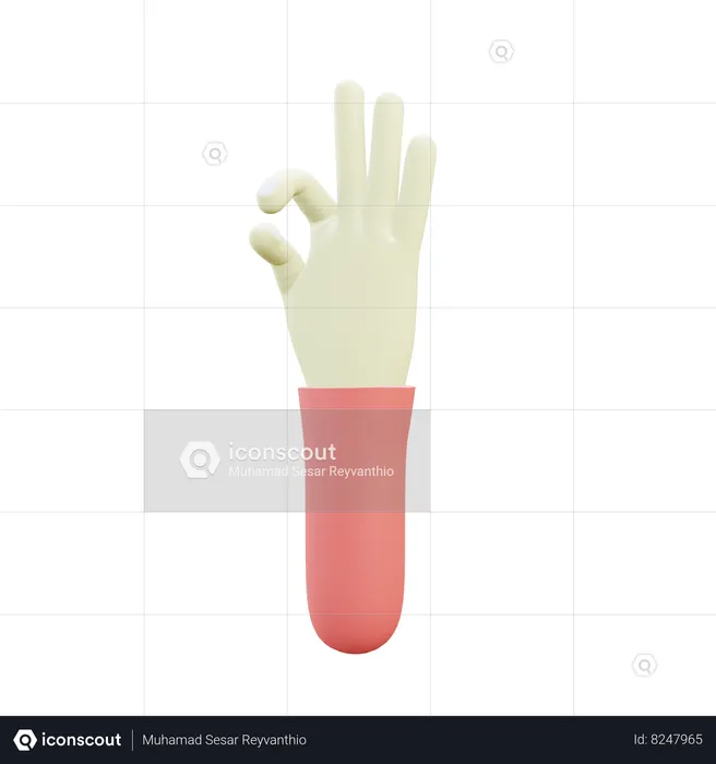 Ok Finger Gesture  3D Icon