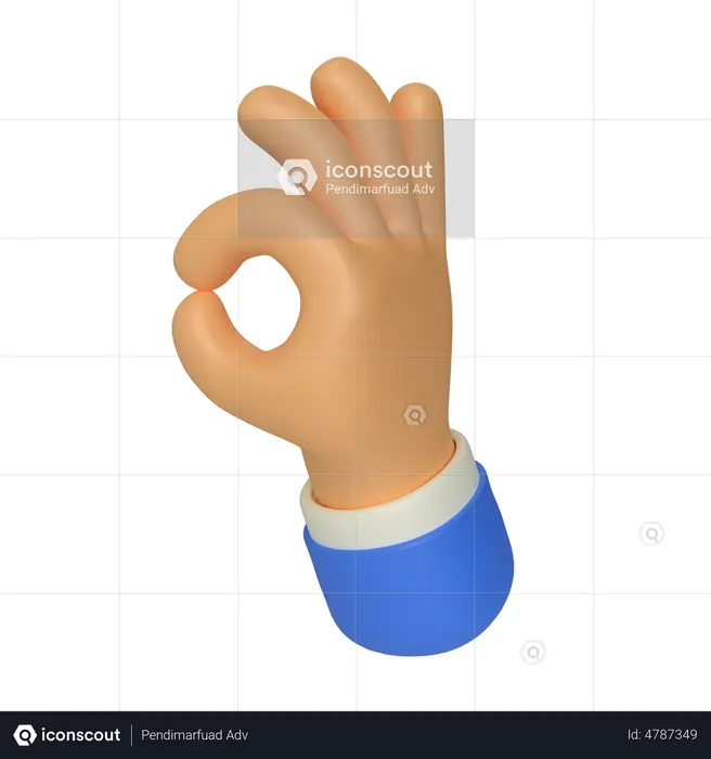 Ok gesto com a mão  3D Icon