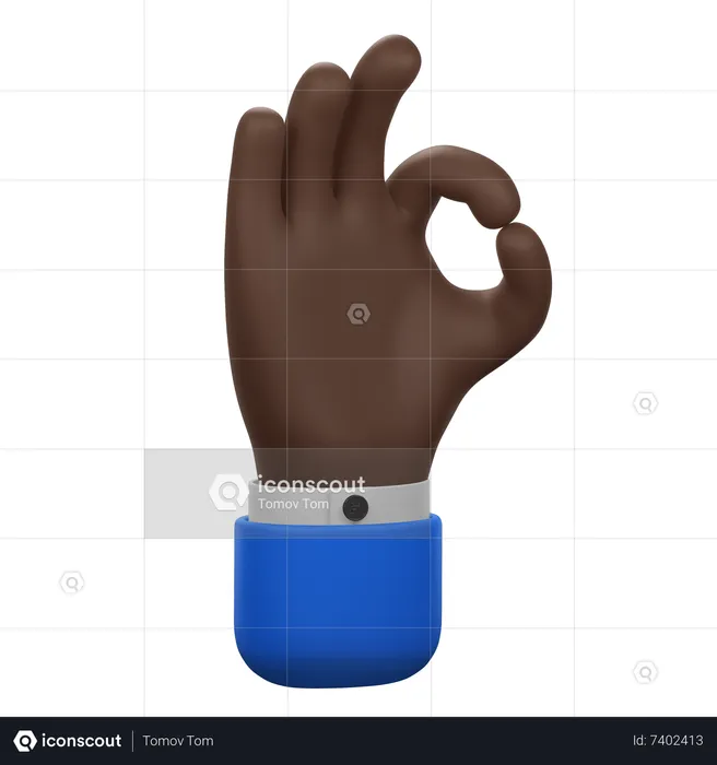 Ok gesto com a mão  3D Icon