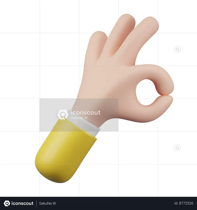 Ok hand gesture  3D Icon