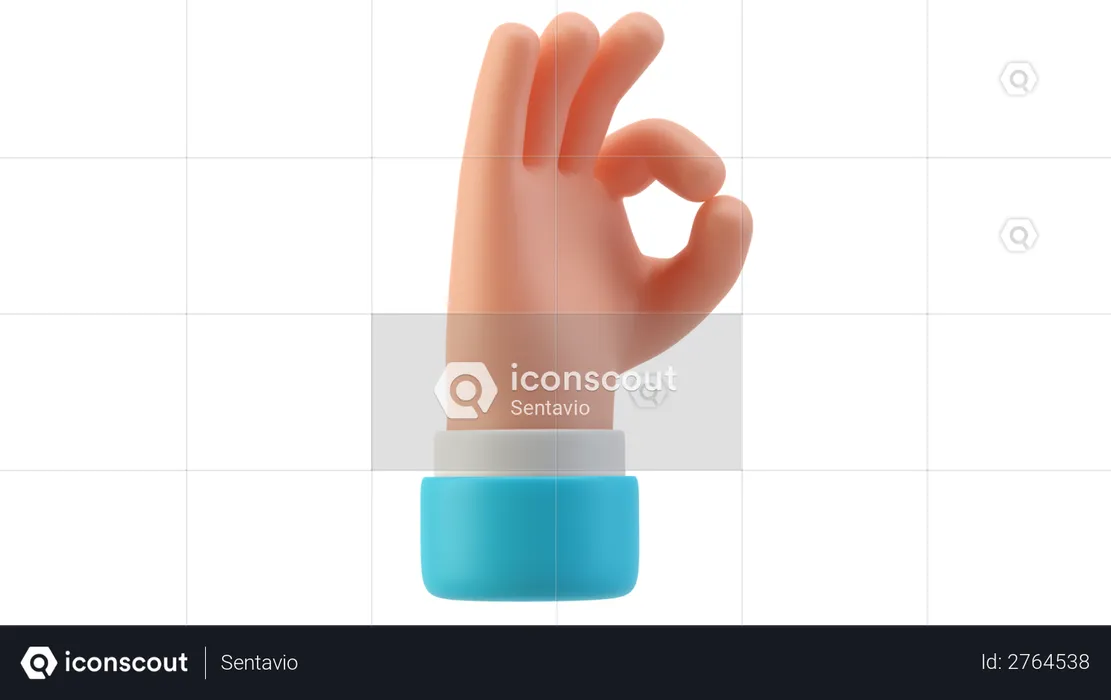 Man Ok Gesture 3D Illustration download in PNG, OBJ or Blend format