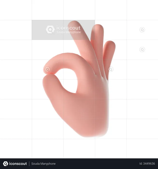 Ok hand gesture  3D Illustration