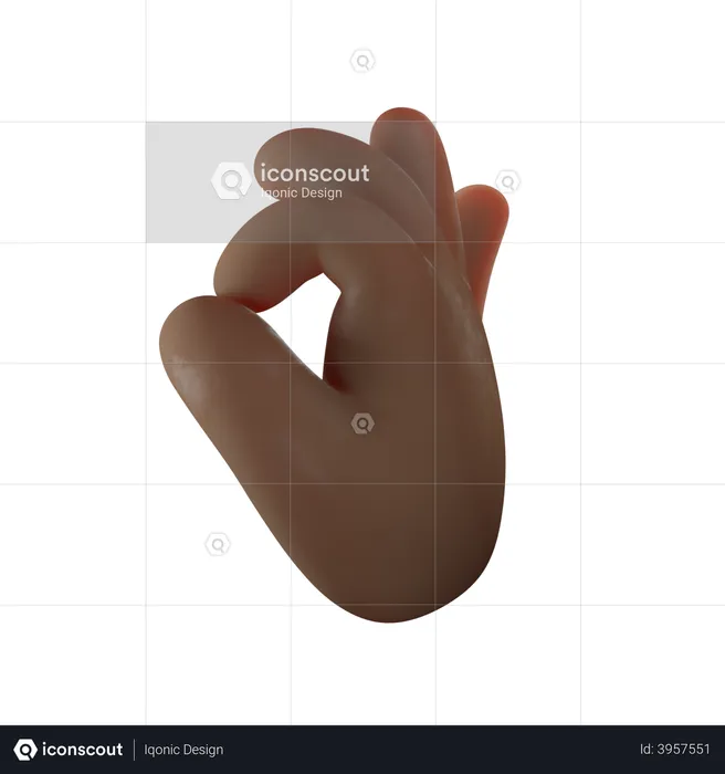 Ok Hand Gesture  3D Illustration