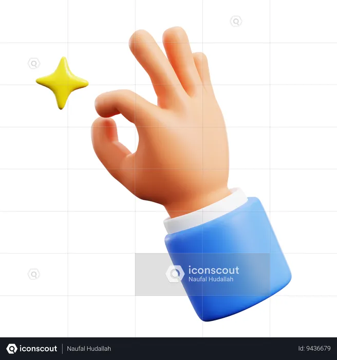 Ok Hand Gestures  3D Icon