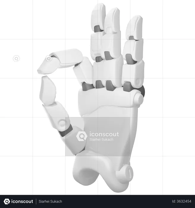 OK hand sign  3D Illustration