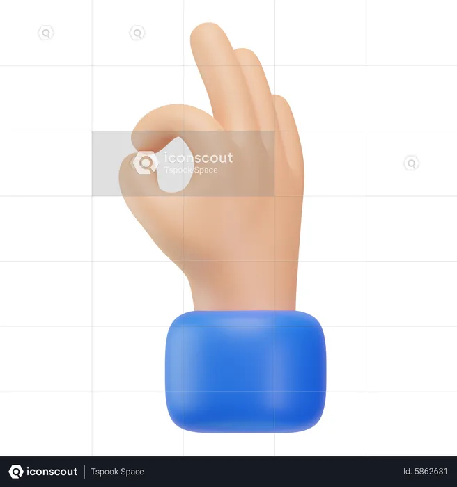 OK Hand Symbol  3D Icon