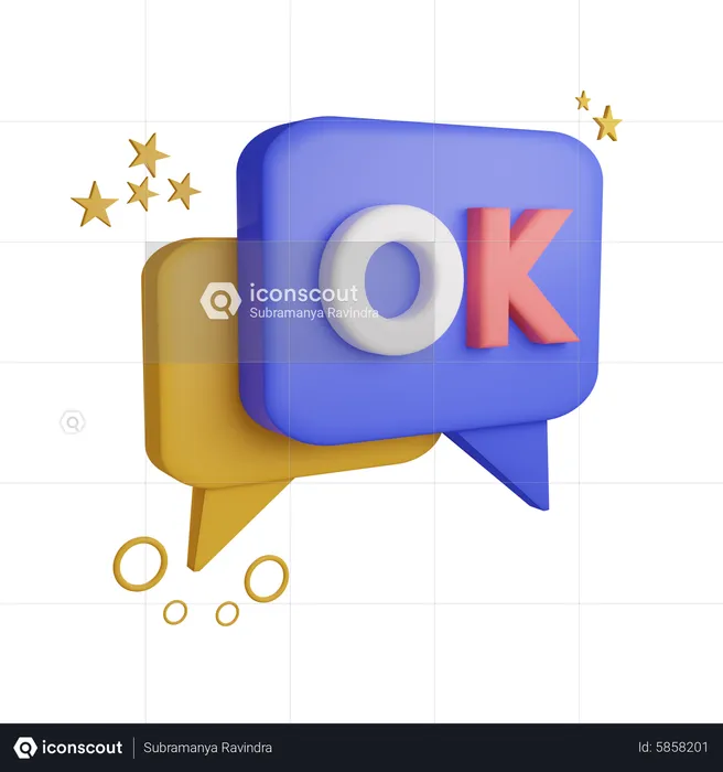 Ok Message  3D Icon