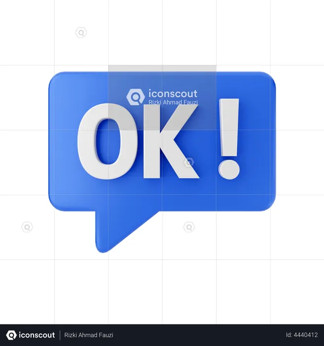 Ok Message  3D Illustration