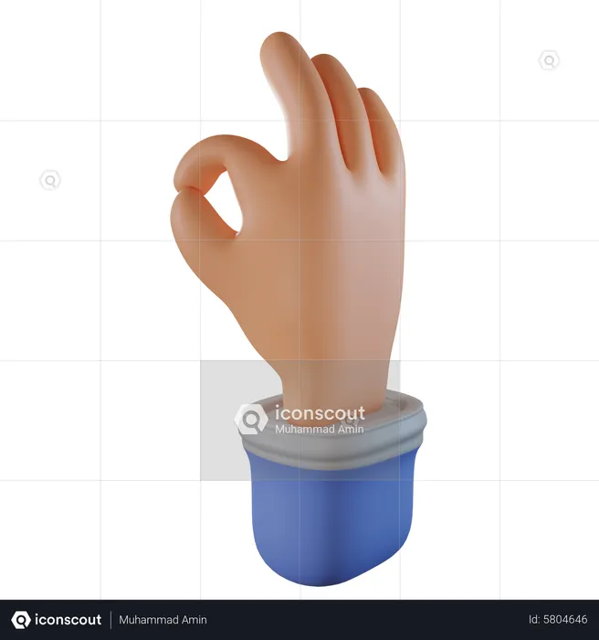 Okay Hand Gesture  3D Icon