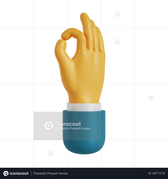 Okay Hand Gesture  3D Illustration